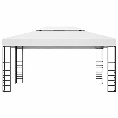 vidaXL Gazebo with LED String Lights 4x3x2,7 m White