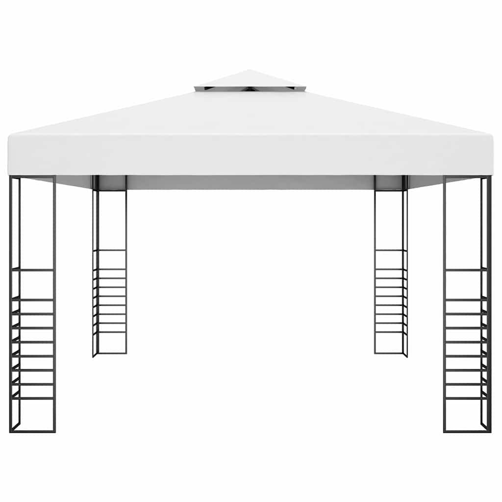 vidaXL Gazebo with LED String Lights 4x3x2,7 m White