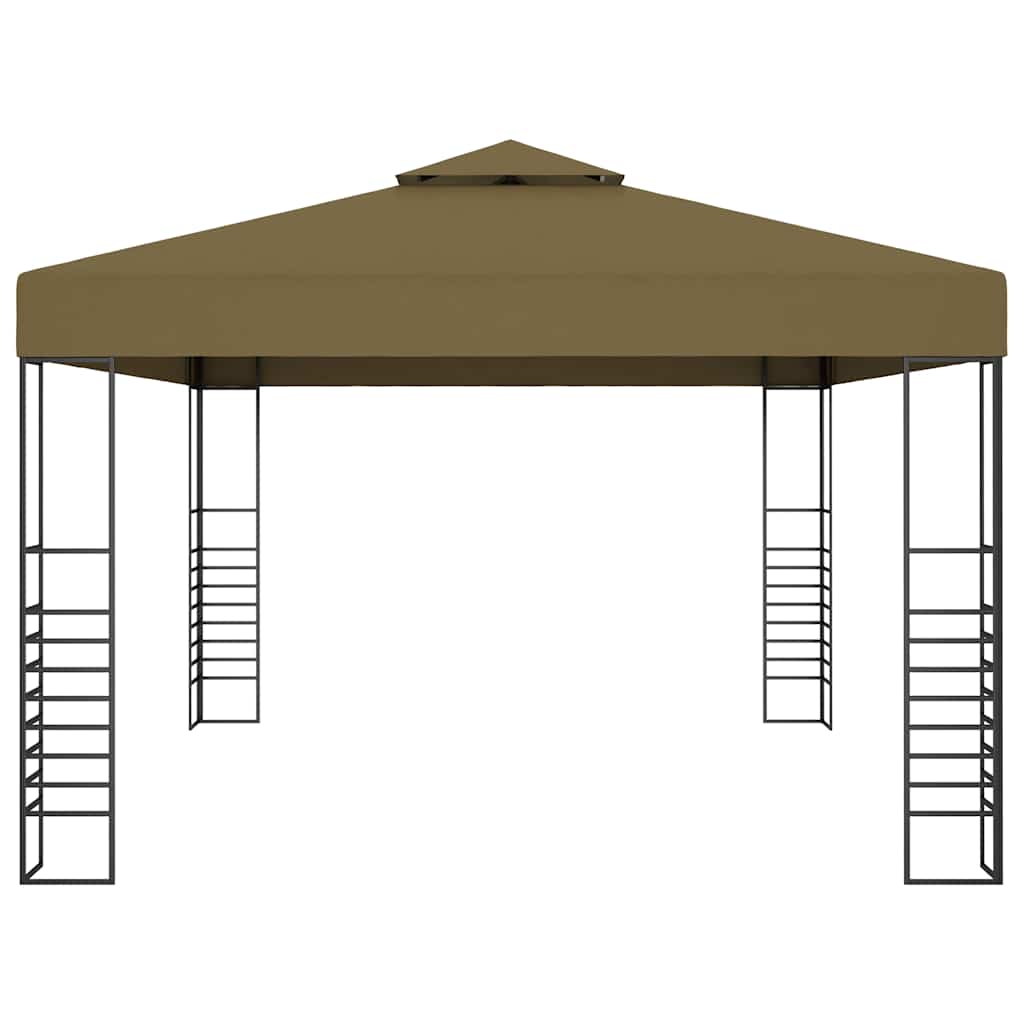 vidaXL Gazebo with LED String Lights 3x4 m Taupe