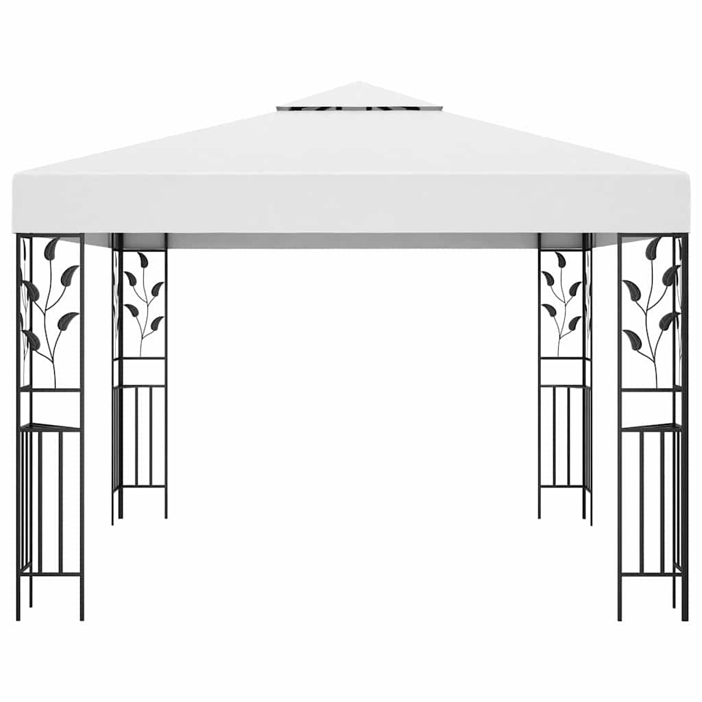 vidaXL Gazebo with LED String Lights 3x3 m White