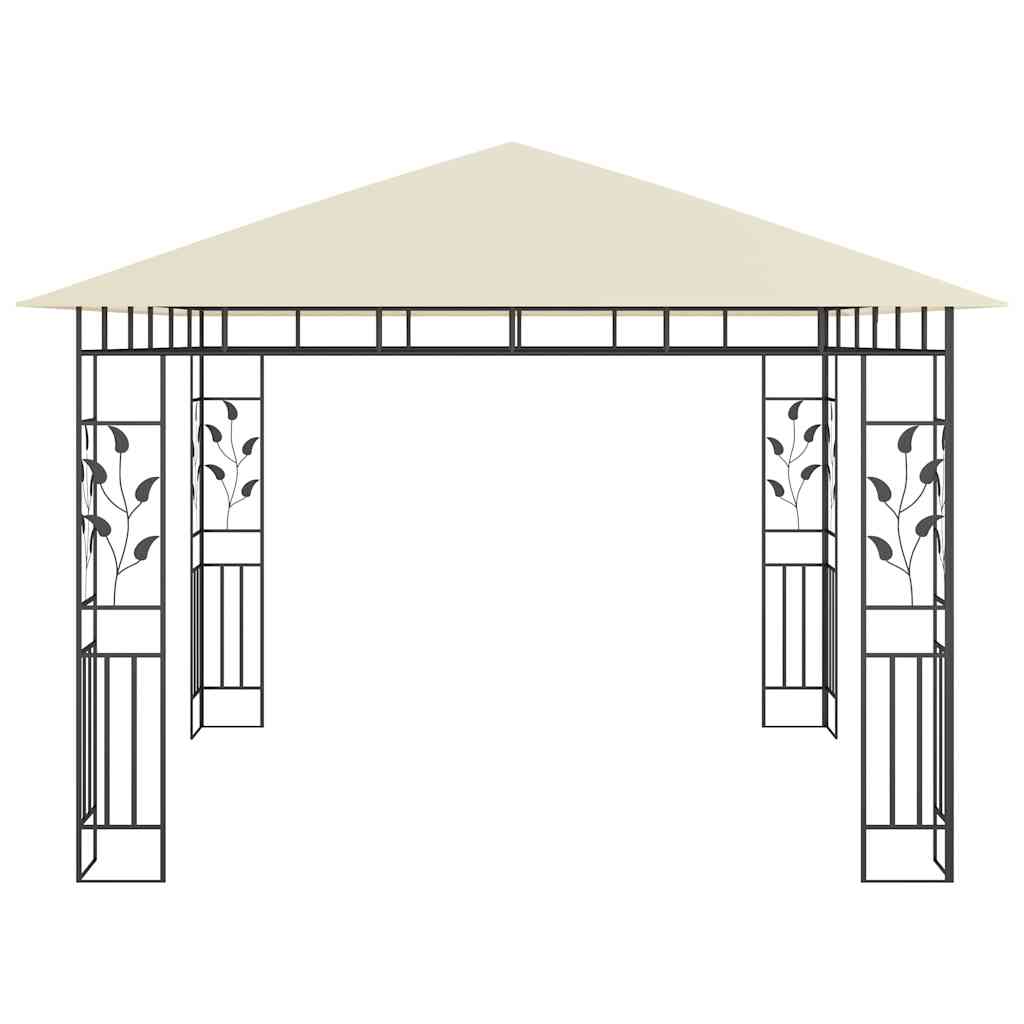 vidaXL Gazebo with Mosquito Net&LED String Lights 3x3x2,73 m Cream