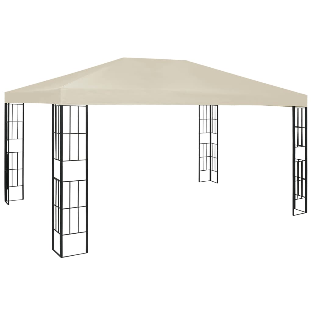 3070321 vidaXL Gazebo with LED String Lights 3x4 m Cream (47982+315536)