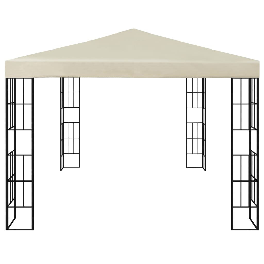 vidaXL Gazebo with LED String Lights 3x4 m Cream