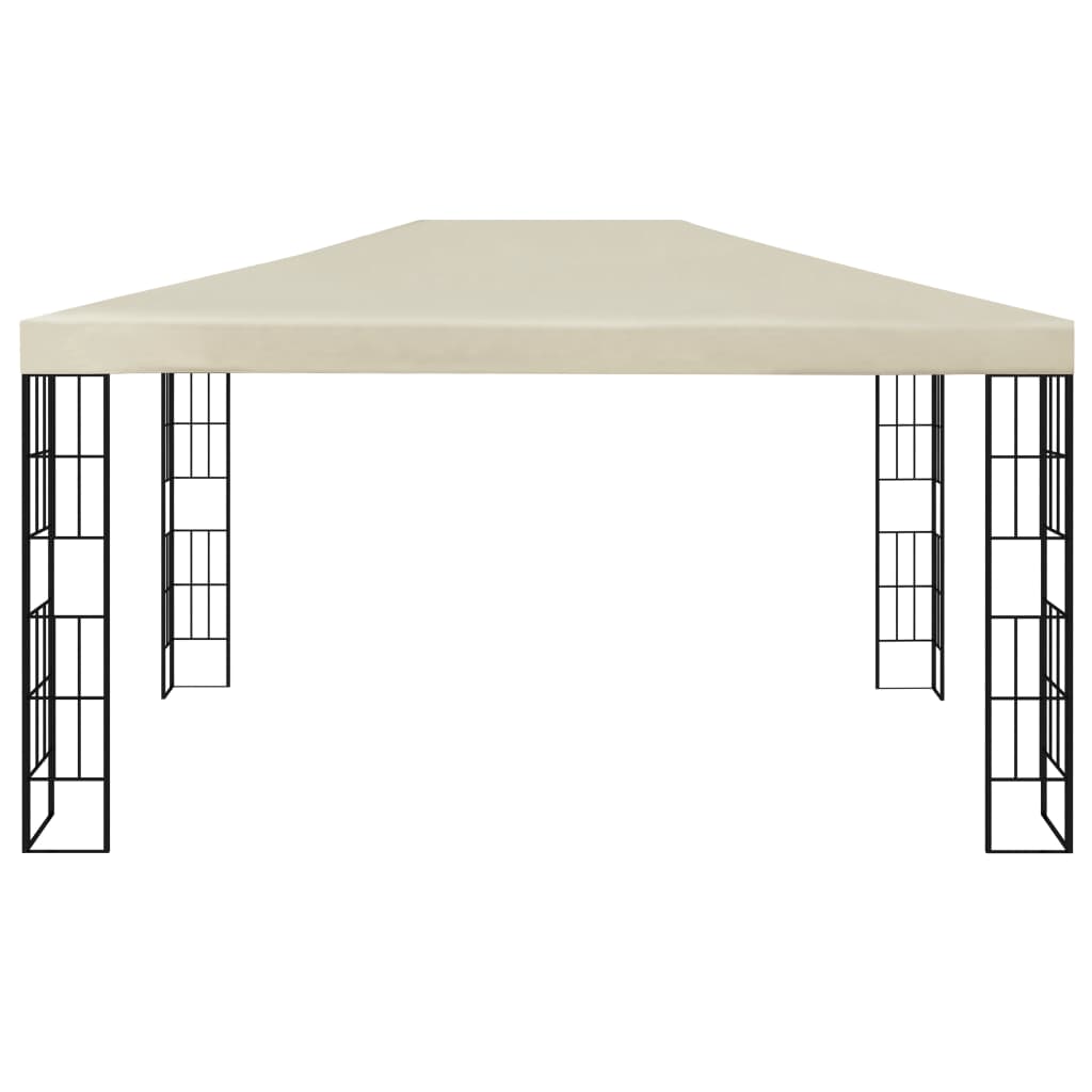 vidaXL Gazebo with LED String Lights 3x4 m Cream