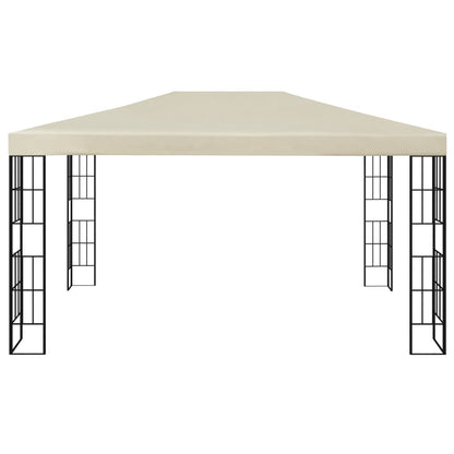 vidaXL Gazebo with LED String Lights 3x4 m Cream