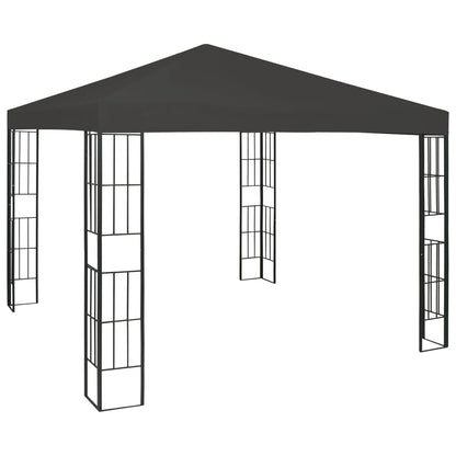 3070322 vidaXL Gazebo with LED String Lights 3x3 m Anthracite (47984+315536)
