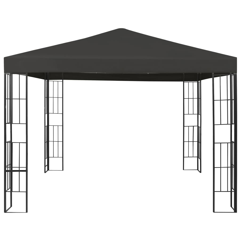 3070322 vidaXL Gazebo with LED String Lights 3x3 m Anthracite (47984+315536)