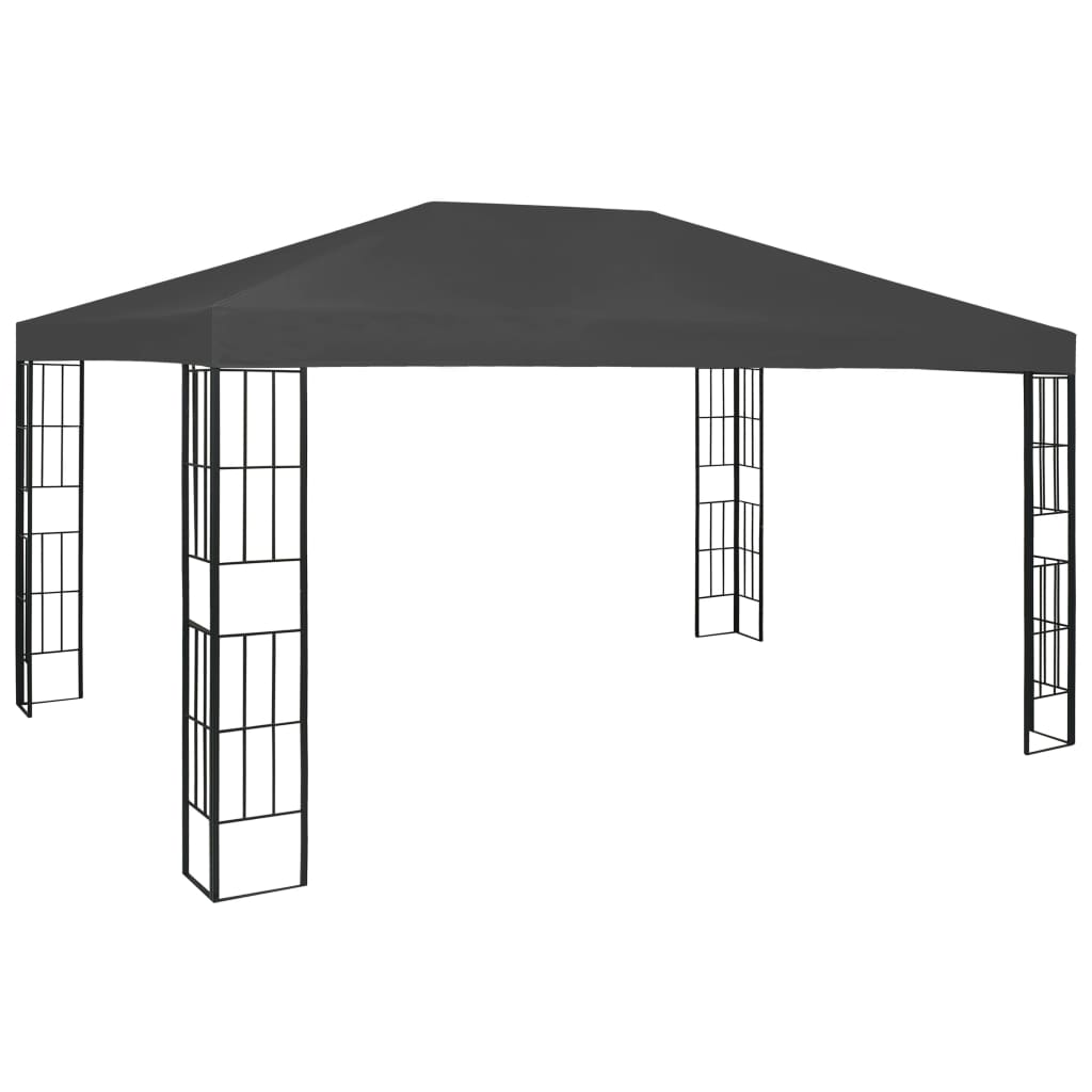 vidaXL Gazebo with LED String Lights 3x4 m Anthracite