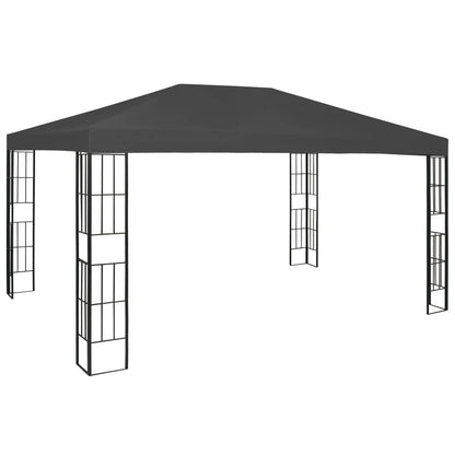 vidaXL Gazebo with LED String Lights 3x4 m Anthracite