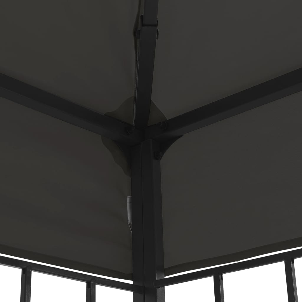 vidaXL Gazebo with LED String Lights 3x4 m Anthracite