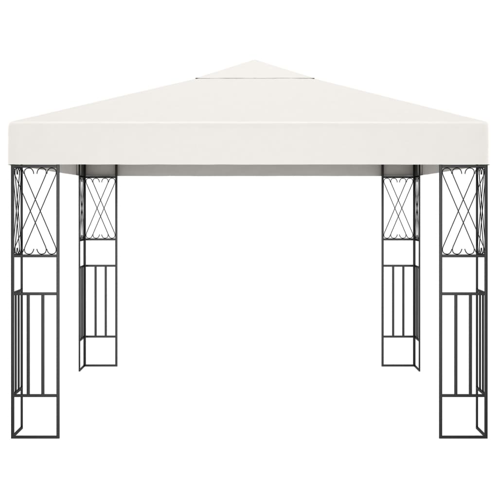 vidaXL Gazebo with LED String Lights 3x3 m Cream Fabric
