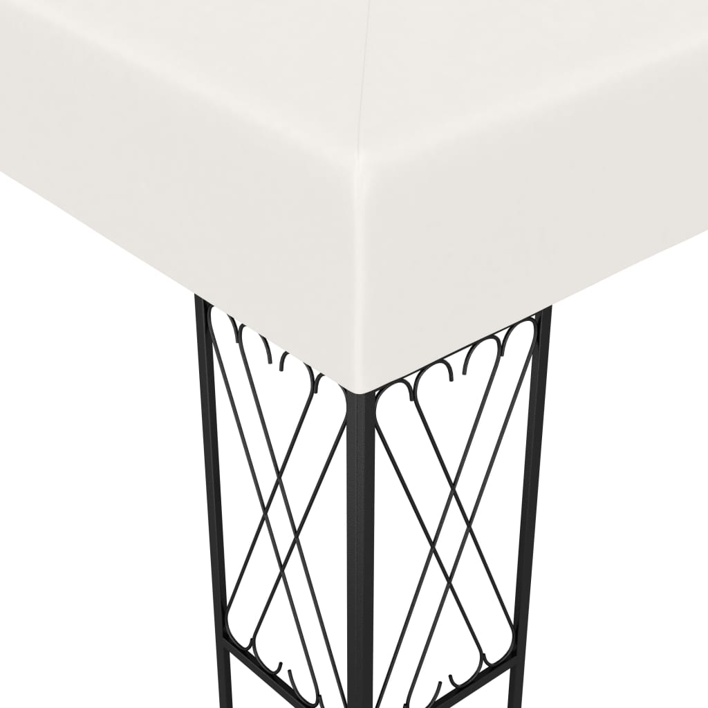 vidaXL Gazebo with LED String Lights 3x3 m Cream Fabric