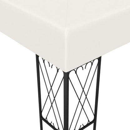vidaXL Gazebo with LED String Lights 3x3 m Cream Fabric