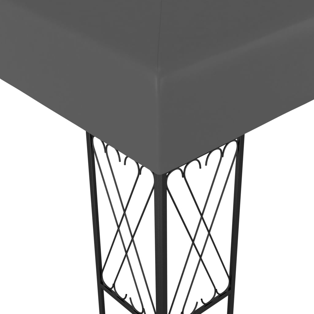 3070327 vidaXL Gazebo with LED String Lights 3x3 m Anthracite Fabric (48006+315536)