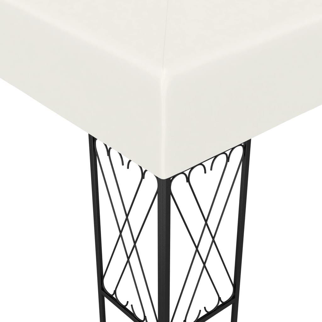 3070328 vidaXL Gazebo with LED String Lights 3x4 m Cream Fabric (48007+315536)