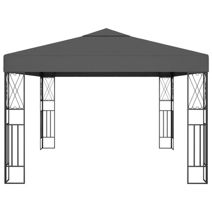 vidaXL Gazebo with LED String Lights 3x4 m Anthracite Fabric