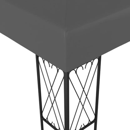 3070329 vidaXL Gazebo with LED String Lights 3x4 m Anthracite Fabric (48008+315536)