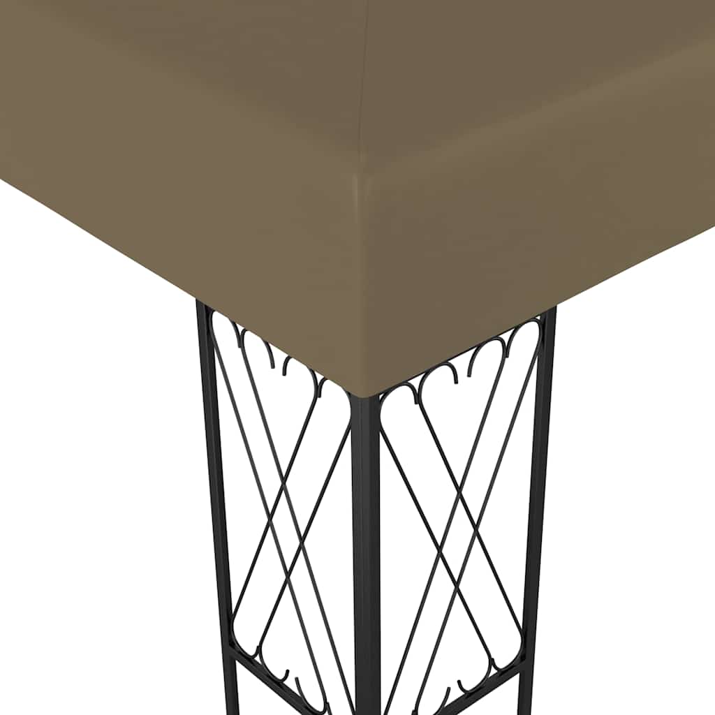 vidaXL Gazebo with LED String Lights 3x4 m Taupe Fabric