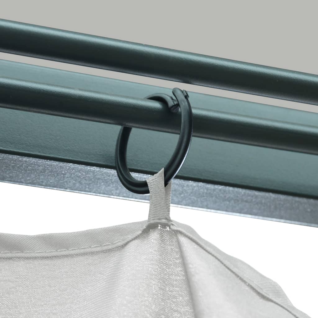 3070332 vidaXL Gazebo with Curtain&LED String Lights 3x3 m Cream Aluminium (48042+315536)