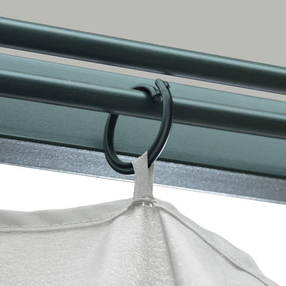 3070332 vidaXL Gazebo with Curtain&LED String Lights 3x3 m Cream Aluminium (48042+315536)
