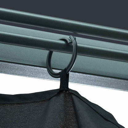vidaXL Gazebo with Curtain&LED String Lights 3x3m Anthracite Aluminium