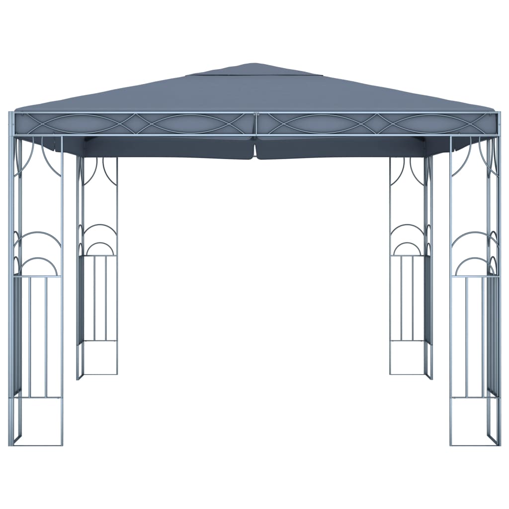 vidaXL Gazebo with LED String Lights 300x300 cm Anthracite