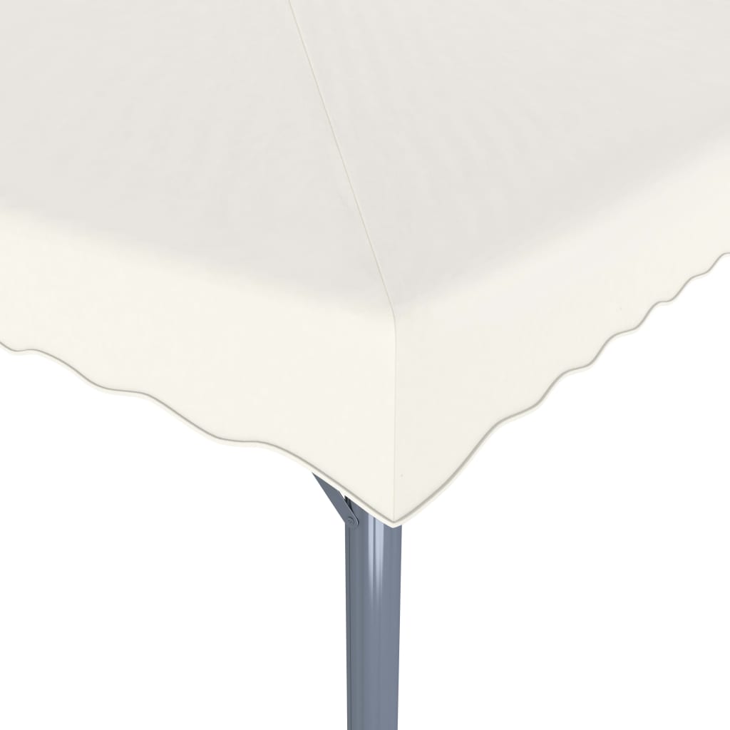 3070342 vidaXL Gazebo with LED String Lights 300x300 cm Cream Aluminium (48058+315536)
