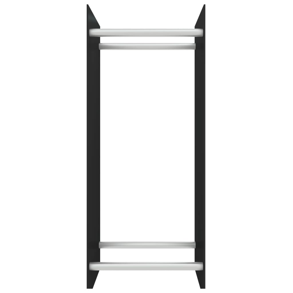 vidaXL Firewood Rack Black 40x35x100 cm Tempered Glass