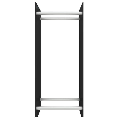 vidaXL Firewood Rack Black 40x35x100 cm Tempered Glass