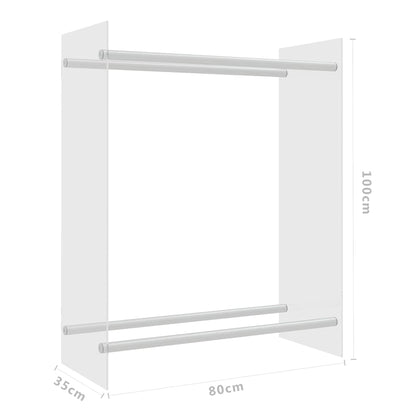 vidaXL Firewood Rack Transparent 80x35x100 cm Tempered Glass