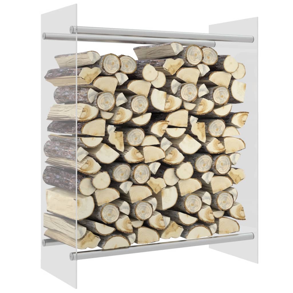 vidaXL Firewood Rack Transparent 80x35x100 cm Tempered Glass