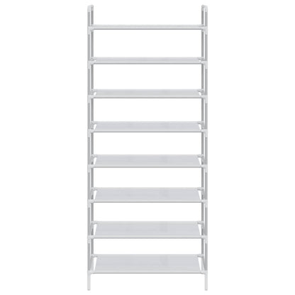 vidaXL Shoe Rack with 8 Shelves Metal and Non-woven Fabric Silver