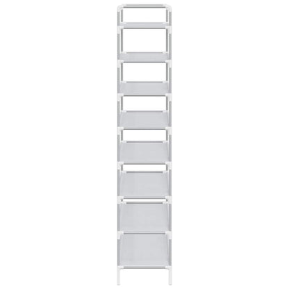 vidaXL Shoe Rack with 8 Shelves Metal and Non-woven Fabric Silver