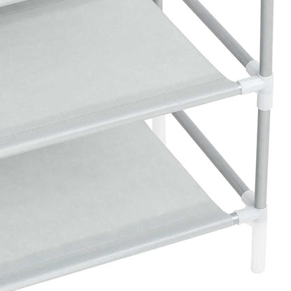 vidaXL Shoe Rack with 8 Shelves Metal and Non-woven Fabric Silver