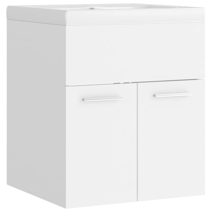 vidaXL Sink Cabinet With Basin | White | Engineered wood | Sink Cabinet
