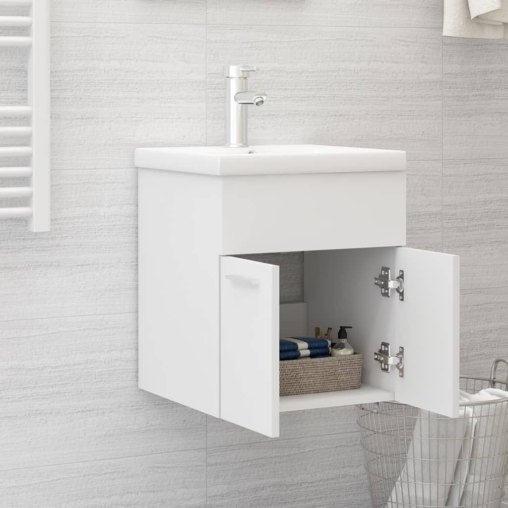 vidaXL Sink Cabinet With Basin | White | Engineered wood | Sink Cabinet