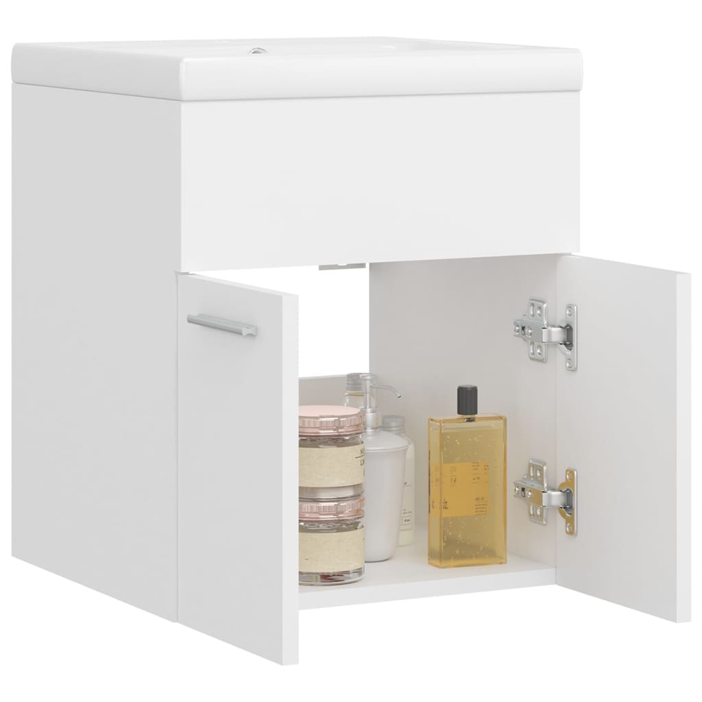 vidaXL Sink Cabinet With Basin | White | Engineered wood | Sink Cabinet