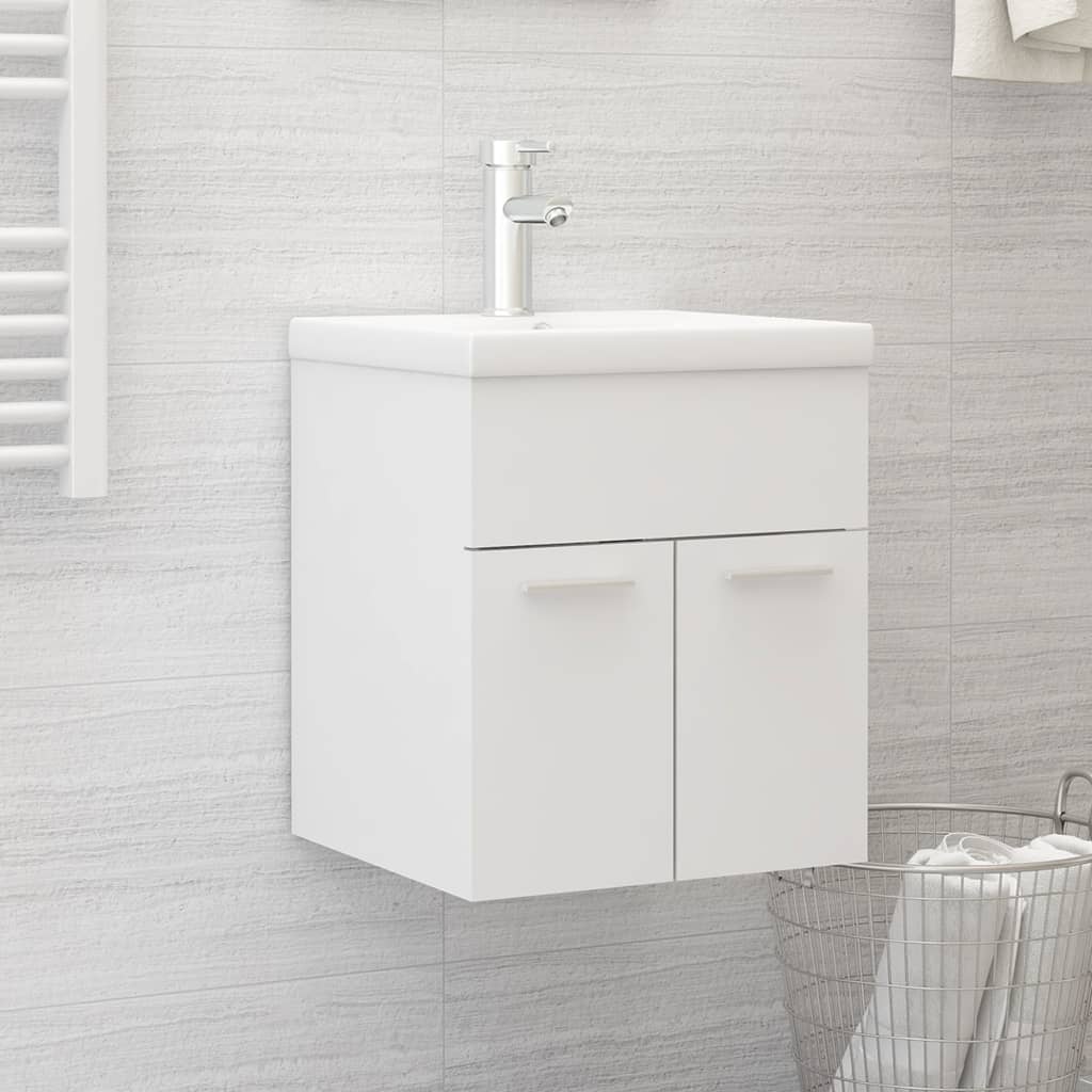 vidaXL Sink Cabinet With Basin | White | Engineered wood | Sink Cabinet