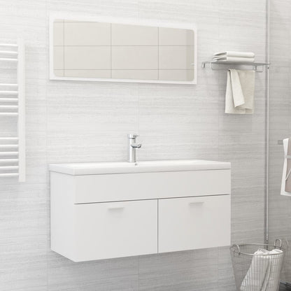 vidaXL Sink Cabinet with Built-in Basin White Engineered Wood