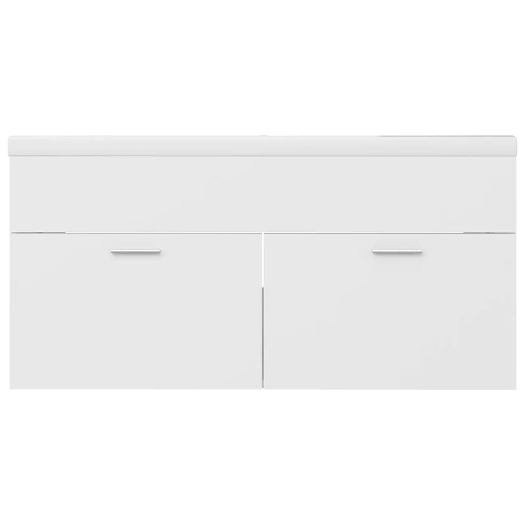 vidaXL Sink Cabinet with Built-in Basin White Engineered Wood