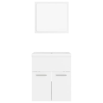 vidaXL Bathroom Furniture Set White Engineered Wood