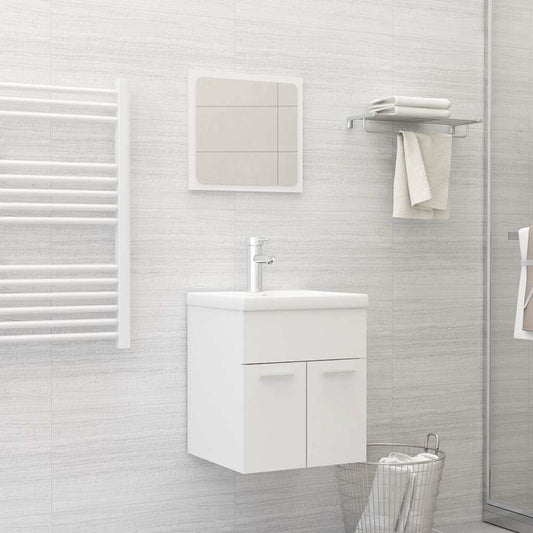 3070856 vidaXL Bathroom Furniture Set White Engineered Wood (804773+145060)