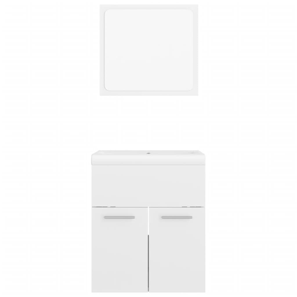 vidaXL Bathroom Furniture Set High Gloss White Engineered Wood