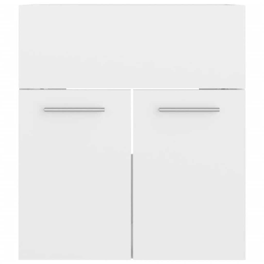 vidaXL Bathroom Furniture Set High Gloss White Engineered Wood