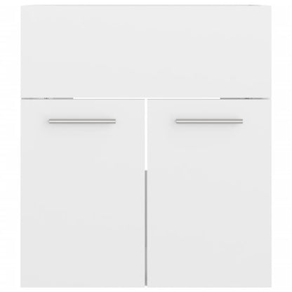 vidaXL Bathroom Furniture Set High Gloss White Engineered Wood