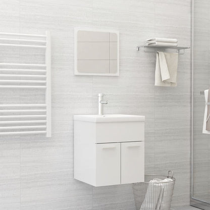 vidaXL Bathroom Furniture Set High Gloss White Engineered Wood