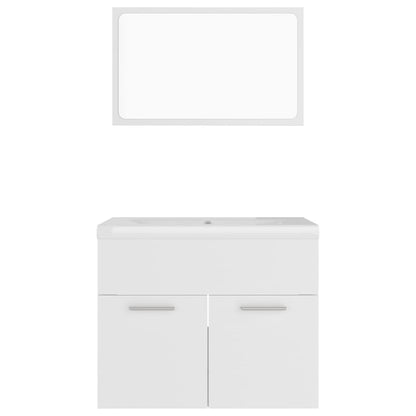 vidaXL Bathroom Furniture Set White Engineered Wood