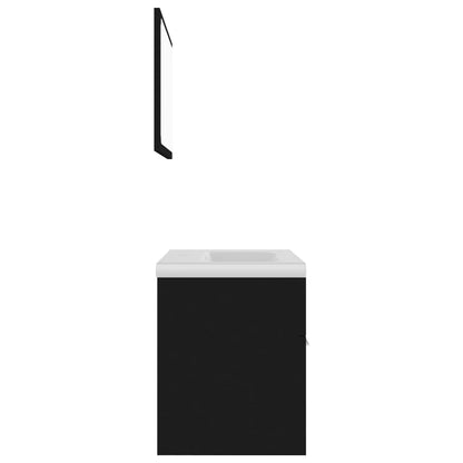 vidaXL Bathroom Furniture Set | Black and White | Engineered Wood and Ceramic