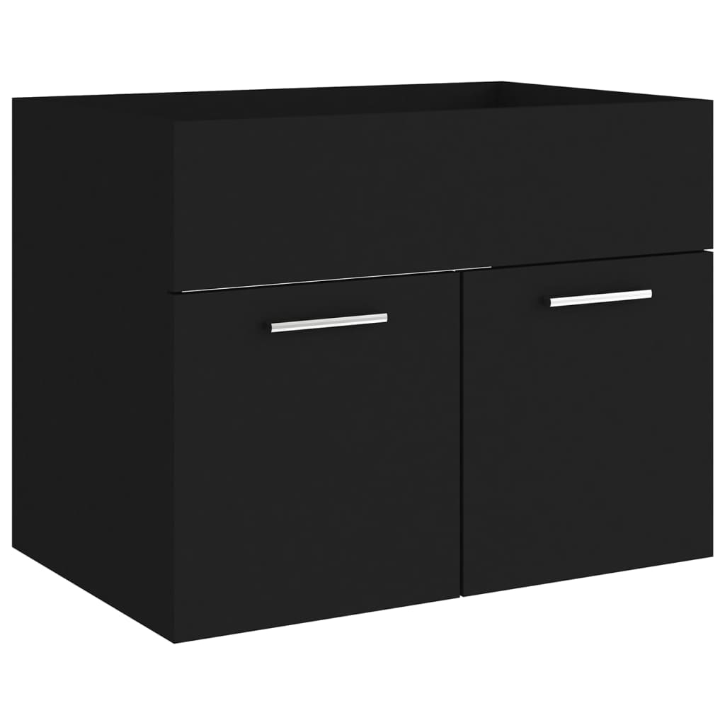 vidaXL Bathroom Furniture Set | Black and White | Engineered Wood and Ceramic