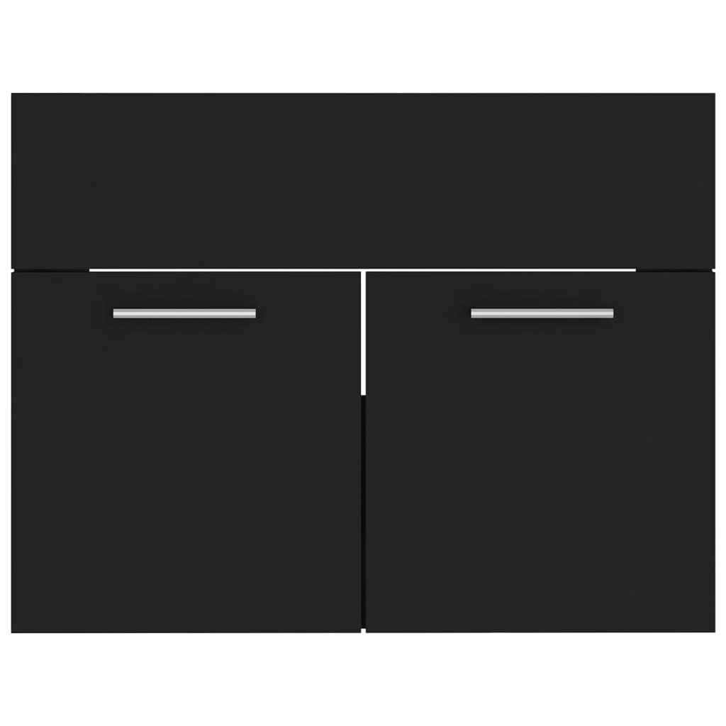 vidaXL Bathroom Furniture Set | Black and White | Engineered Wood and Ceramic